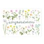 The Lemonbird Postcard | fieldflowers 'congratulations' 