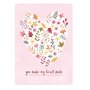 The Lemonbird Postcard | flowerheart 'you make my heart smile'
