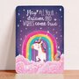 Postcard Dreams and wishes unicorn - Aniet Illustration