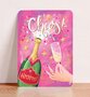 Postcard Cheers champagne - Aniet Illustration