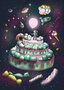 PRE ORDER: Postcard Ila Illustrations 185 - Cosmic cake