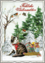 Auguri by Barbara Behr Glitter Postcard Nr. 72 | Katze im Winterwald