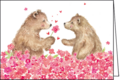 Carola Pabst Folded Card | Two bears with flowers