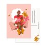 A6 Postcard by Muchable - vrolijk meisje met bloemen