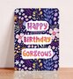 Postcard Happy Birthday Gorgeous Lila - Aniet Illustration