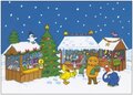 Postcard Sendung mit der Maus | Christmas Market (Mouse, Elephant and Duck)