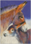 Postcard Loes Botman | Donkey with young