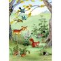 Postcard Margaret Lynes | Squirrel with nuts and fawn