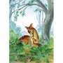 Postcard Margaret Lynes | Doe and Fawn in woodlands