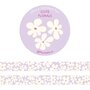 sweet abstract flowers lilac white Washi Tape - Muchable