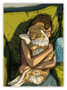Hessah Art Postkarte - Cuddling with a dog