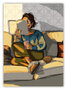 Hessah Art Postcard - Woman reading