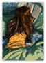 Hessah Art Postkarte - Girl reading in bed