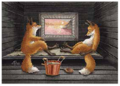 Postcard 436 by Katja Saario - Sauna Foxes