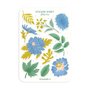 A6 Stickersheet by Muchable | blue flowers illustration