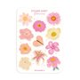 A6 Stickersheet by Muchable | pink flowers girly