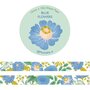 Blue floral flower print Washi Tape - Muchable