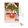 A6 Postcard by Muchable - vrouw in winter hutje met hert