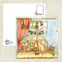 Xenia's Sketchbook Pages Postcard - Cozy Winter Window with Books and Cats