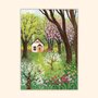 Asia Spettel A6 Postcard - Among the blossoming trees