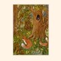 Asia Spettel A6 Postcard - Fox Family