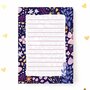 A6 Notepad Purple Flowers - by Aniet Illustration