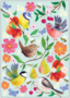 Postcard | Birds, flowers and fruit