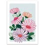 Postcard Colorful Daisies Blooming - by LittleLeftyLou 
