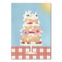 Studio Kvinna A6 Postcard - Strawberry cake with flowers - Swedish summer