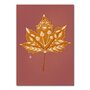 Studio Kvinna A6 Postcard - Autumn leaf with drawing