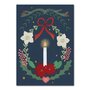 Studio Kvinna A6 Postcard - Christmas card with wreath and candle