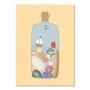 Studio Kvinna A6 Postcard - Mermaid and seashells in a bottle