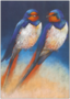 Postcard Loes Botman | Two swallows