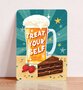 Postcard Treat Yourself Beer - Aniet Illustration