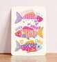 Postcard Fishing you a very happy day - Aniet Illustration