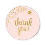 Thank You Circle Sealing Stamp Stickers | Shooting Star Pink Gold