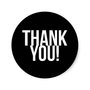 Thank You Circle Sealing Stamp Stickers | Simple Black and White