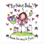 Juicy Lucy Designs Wenskaart - Birthday Babe! Have too much fun!!