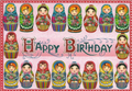 PK 199 Tausendschön Postcard | Happy Birthday Matryoshka Doll