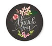 Thank You Circle Sealing Stamp Stickers | Flowers on Chalkboard