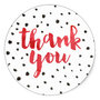 Thank You Circle Sealing Stamp Stickers | Dots Red Watercolor