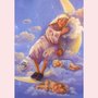 Postcard Fantasy Judy Mastrangelo | Man in the moon sleeping
