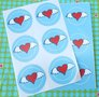 Sealing Stamp Stickers "Heart Wings"