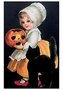 Victorian Halloween Postcard | A.N.B. - Meisje met een zwarte kat (A merry Halloween)