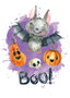 Postcard LittleLeftyLou | Halloween Bat