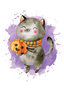 Postcard LittleLeftyLou | Halloween Cat