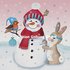 Sandra Brezina Postcard Christmas | Snowman_