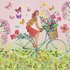 Mila Marquis Postcard | Vrouw op fiets_