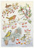 Postcard Molly Brett | Five different birds on five different branches_