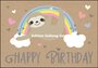 Shutterstock Dubbele Kaart | Happy Birthday (Luiaard)_